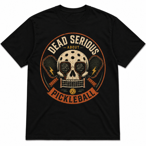 Dead Serious About Pickleball Skeleton Shirt